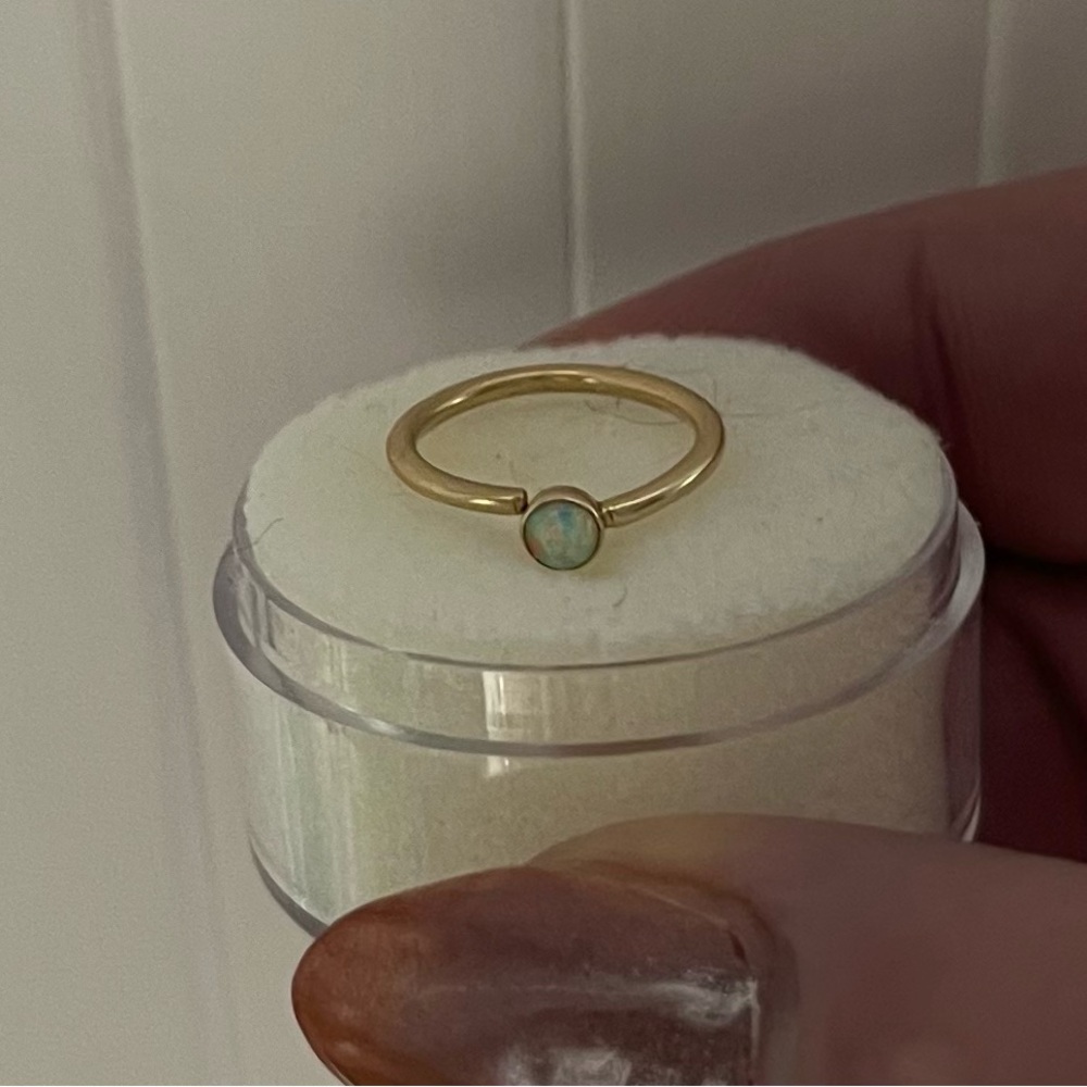 Body Gems Side Facing Bezel Ring with Opal